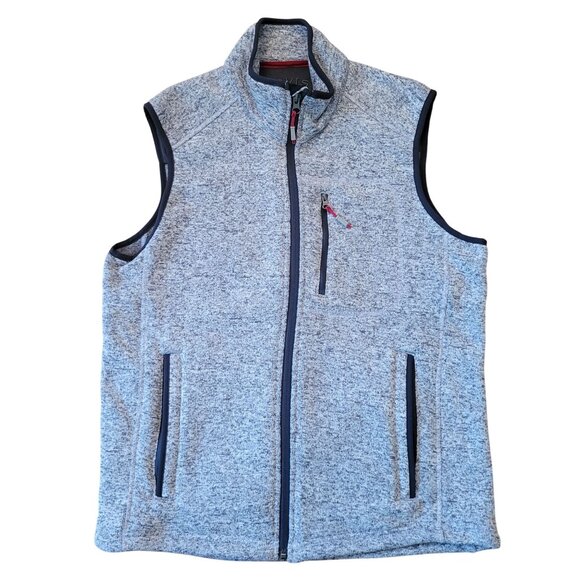 Orvis Heather Gray Full‎ Zip Fleece Vest Zippered Pockets TROUT BUM - Picture 1 of 10